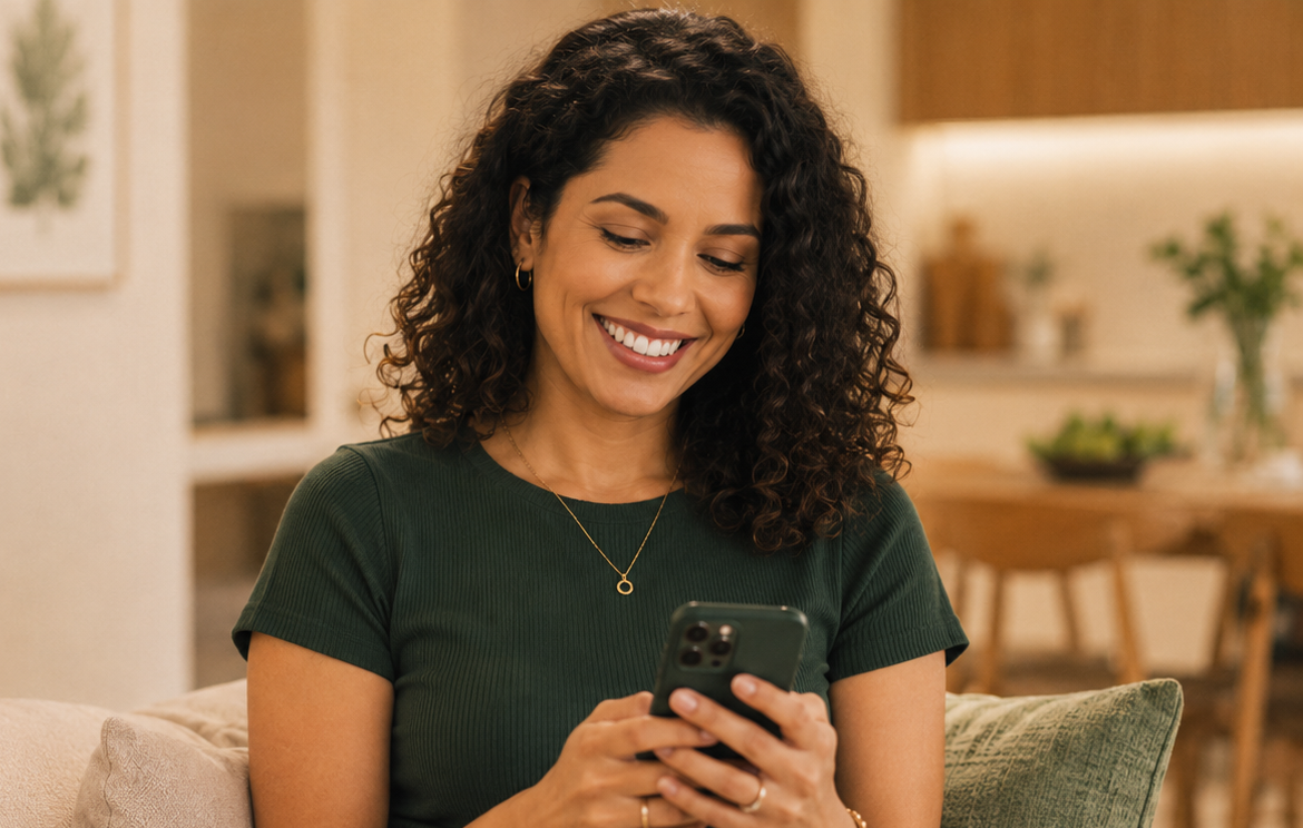 Parceira Sete Promotora trabalhando pelo celular